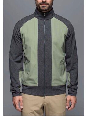 Lululemon Tactic Jacket Size Large Men's Full Zip Heathered Gray Green Pockets A